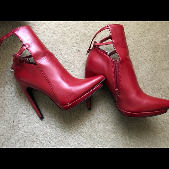 PENNY LOVES KENNY RED  HIGH HEEL BOOT - Picture 4 of 7
